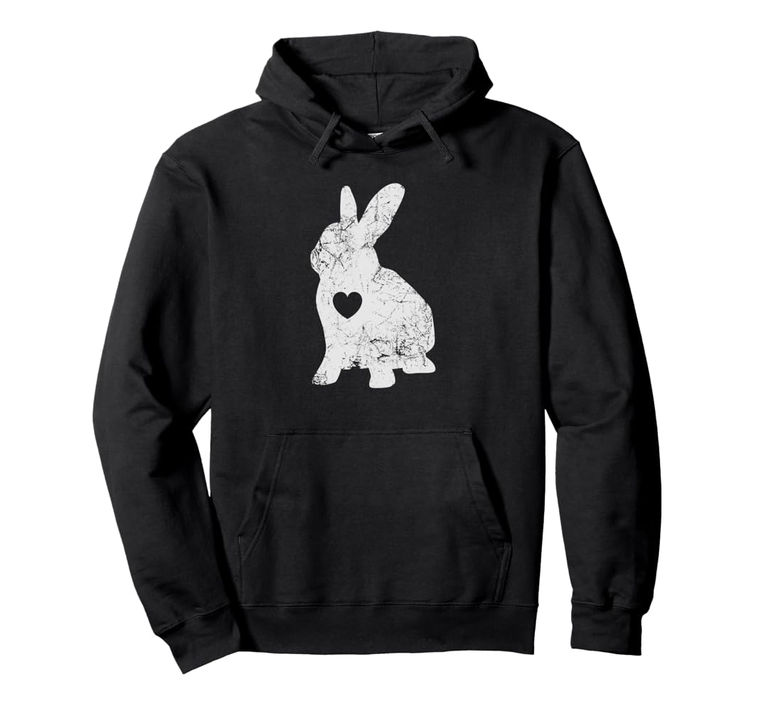 【新品未使用】rabbit Men's Pullover Hoodie Amazon.com: Cute Bunny Love Shirt I Rabbit Silhouette
